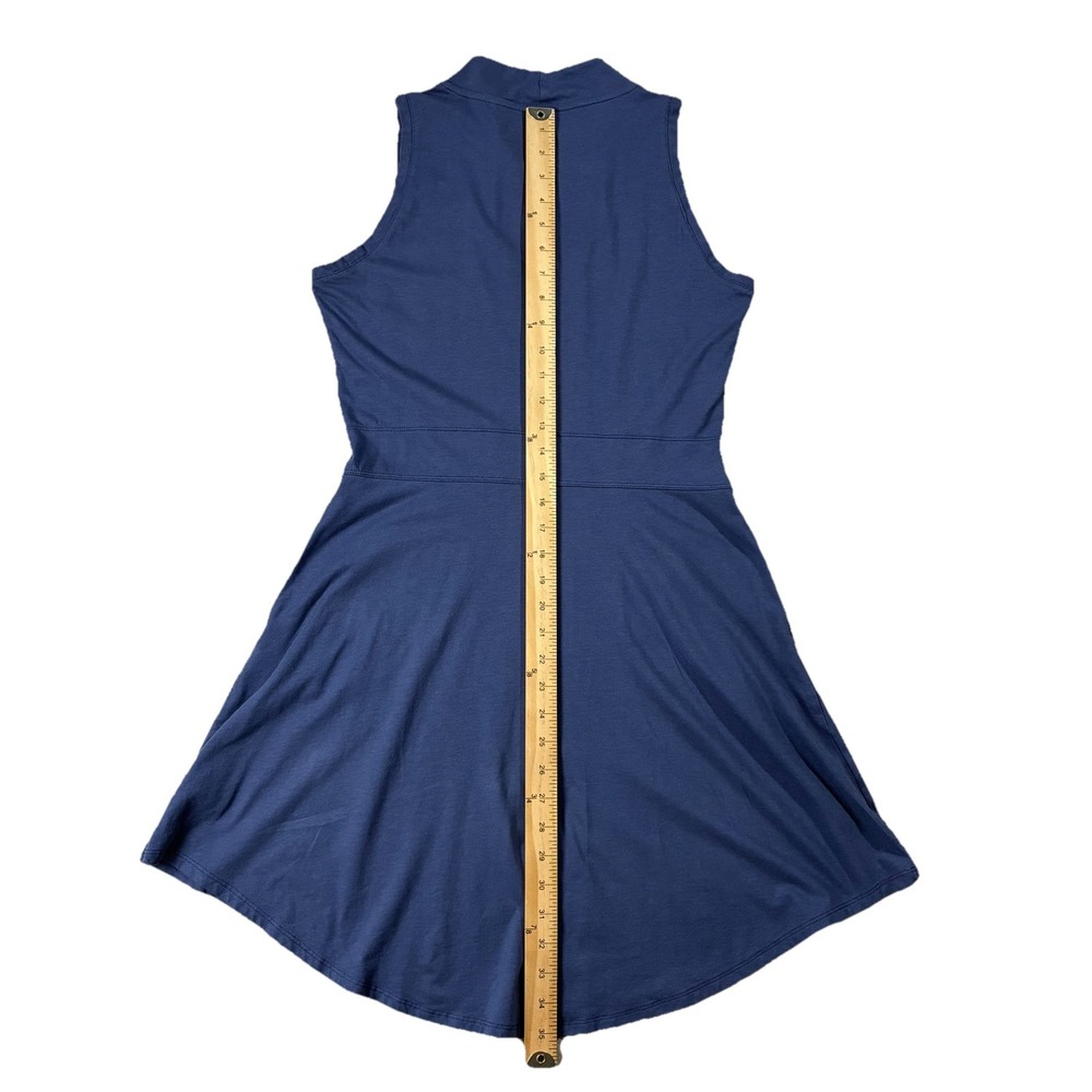 Toad & Co Summer Dance Sleeveless Dress Organic Cotton Blue Women's M Granola - Picture 10 of 12
